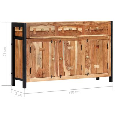 vidaXL Sideboard 120x35x75 cm Solid Acacia Wood