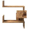 vidaXL Wall Corner Shelf Old Wood 40x40x49.5 cm Engineered Wood