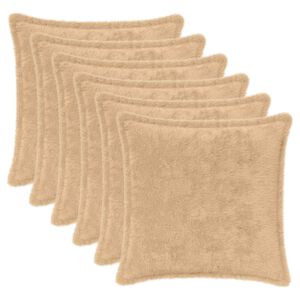 vidaXL Cushion Cover 6 pcs HOUTEN Cream 30 x 30 cm Faux Rabbit Fur