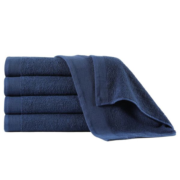 vidaXL Shower Towels 5 pcs Cotton 450 gsm 70x140 cm Navy