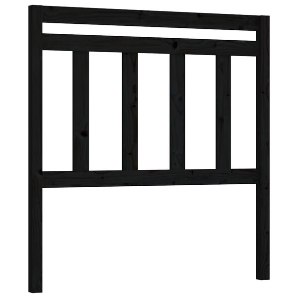 vidaXL Bed Headboard Black 96x4x100 cm Solid Wood Pine