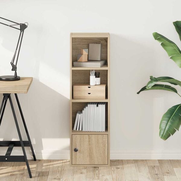 vidaXL Bookcase Sonoma Oak 31x24x102 cm Engineered Wood