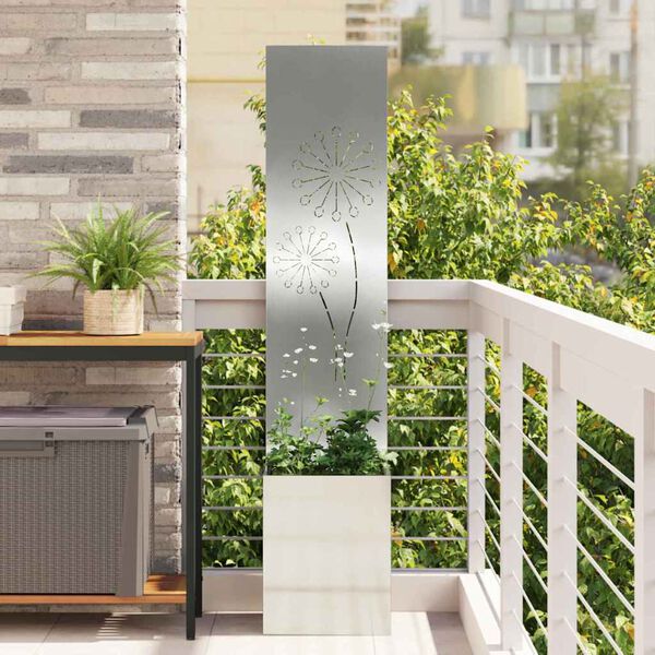 vidaXL Garden Privacy Screen Silver 32 x 140 cm Galvanised steel