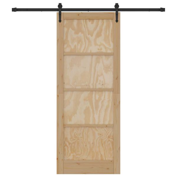 vidaXL Sliding Door ORKDAL Natural and Black 83 x 211 cm