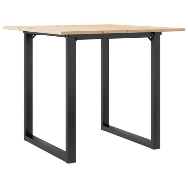 vidaXL Dining Table O-Frame 90x90x75 cm Solid Wood Pine and Steel