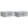 vidaXL Wall-Mounted Bedside Cabinet 2 pcs Grey Sonoma