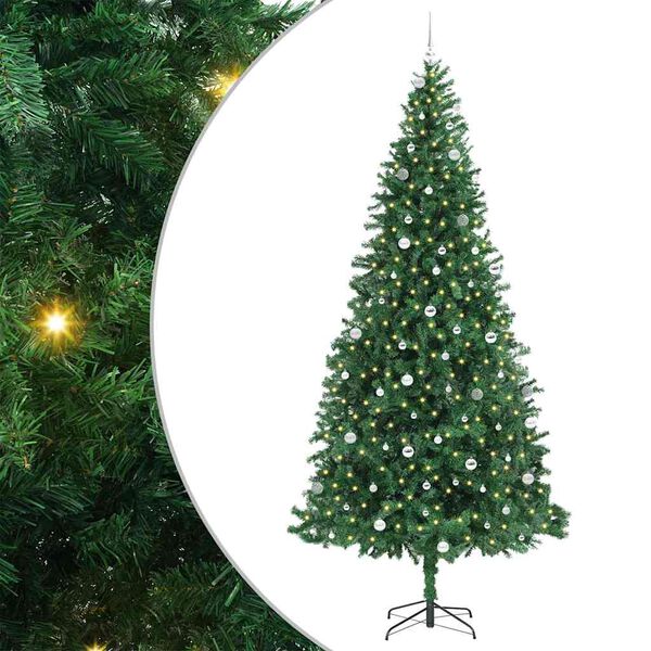 vidaXL Artificial Christmas Tree with 300 LEDs with Stand Green 300 cm