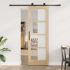 vidaXL Sliding Door ORKDAL Natural and Black 73.5 x 211 cm