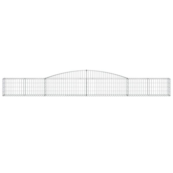 vidaXL Arched Gabion Baskets 20 pcs 400x30x40/60 cm Galvanised Iron