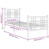 vidaXL Metal Bed Frame without Mattress with Footboard White 75x190cm