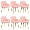 vidaXL Dining Chairs 6 pcs Boucl&eacute; Pink 59 x 56.5 x 85 cm