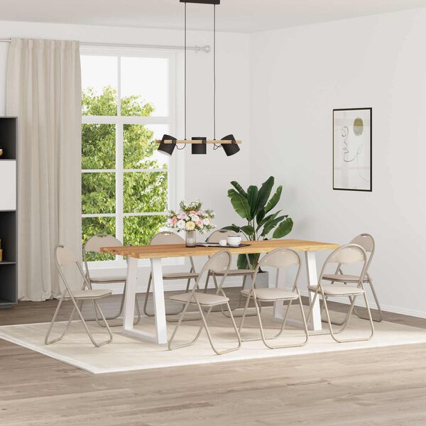 vidaXL Folding Chair 8 pcs Sand 48 x 43.5 x 81 cm Faux Leather