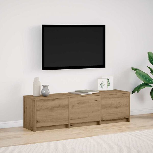 vidaXL TV Cabinet with LEDs with Drawer Artisian Oak 140 x 34 x 40 cm