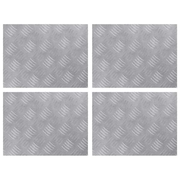 vidaXL Stair Tread Rectangular 4 pcs Silver 40 x 30 cm Aluminium