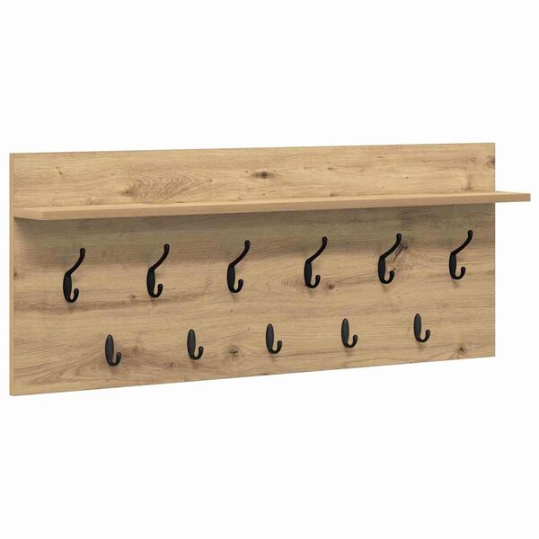 vidaXL Wall-Mounted Coat Rack with Shelf Artisan Oak 100 x 40 x 12 cm