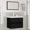 vidaXL Bathroom Furniture Set 3 pcs Black Oak Engineered Wood