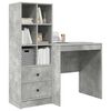 vidaXL Desk with Drawer 2 pcs Concrete Grey