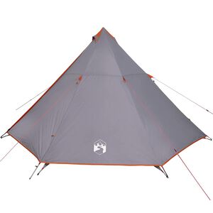 vidaXL Family Tent Tipi 8-Person Grey and Orange Waterproof