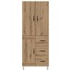 vidaXL Highboard 2 pcs Artisan Oak Engineered Wood and Glass