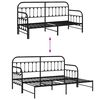 vidaXL Daybed Frame with Headboard Black 80 x 200 cm Steel