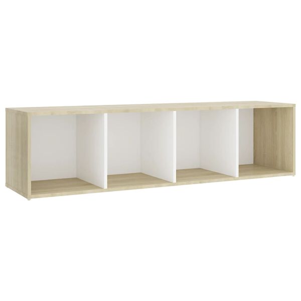 vidaXL TV Cabinets 2pcs White & Sonoma Oak 142.5x35x36.5cm Engineered Wood