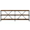 vidaXL Console Table Smoked Oak 200x30x75 cm Engineered Wood and Iron