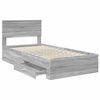 vidaXL Bed Frame with Drawer Grey Sonoma 100 x 200 cm Engineered Wood