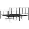 vidaXL Metal Bed Frame without Mattress with Footboard Black 140x200cm