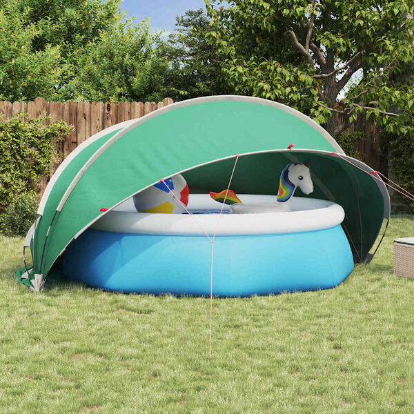 vidaXL Pool Dome Folding Manual Green 405 x 405 x 192 cm