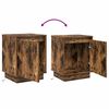 vidaXL Bedside Cabinet with 2 pcs Smoked Oak 39 x 34.5 x 50 cm