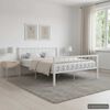 vidaXL Bed Frame without Mattress White Metal 140x200 cm