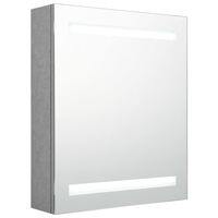vidaXL LED Bathroom Mirror Cabinet Concrete Grey 50x14x60 cm