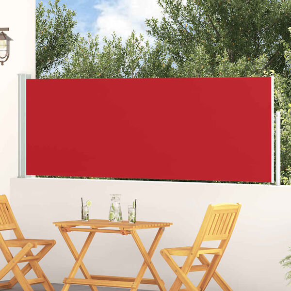 vidaXL Patio Retractable Side Awning 100x300 cm Red