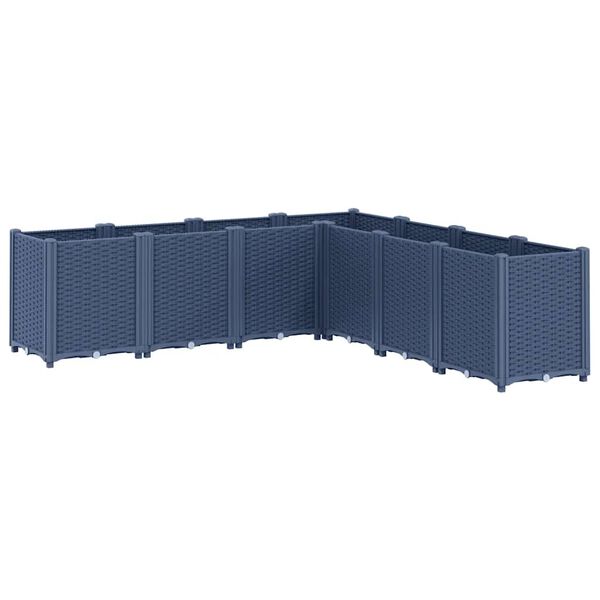 vidaXL Garden Planter Blue Grey 160x160x53 cm PP