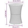vidaXL Garden Side Table Drum Shape Beige Poly Rattan and Solid Wood