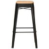vidaXL Bar Stools 4 pcs Black Solid Mango Wood