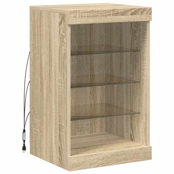 vidaXL Sideboard with LED Lights Sonoma Oak 41x37x67 cm