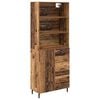 vidaXL Highboard with Drawer 2 pcs Old Wood Engineered Wood and Glass
