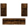 vidaXL 5 Piece TV Wall Units with LED Smoked Oak Engineered Wood