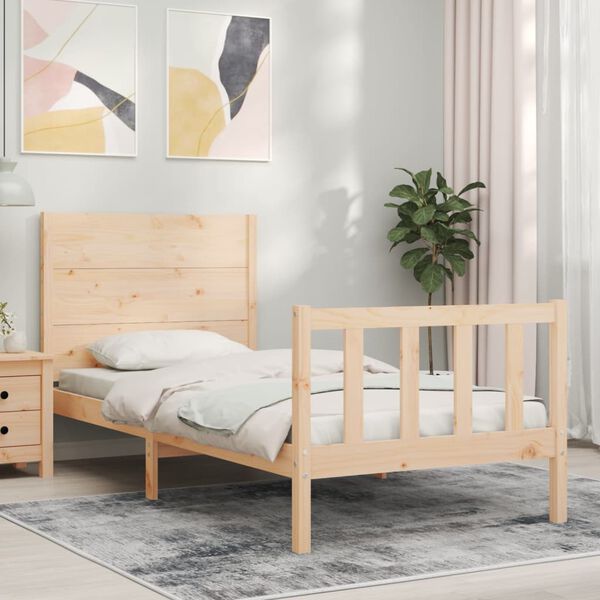 vidaXL Bed Frame without Mattress Single Solid Wood Pine
