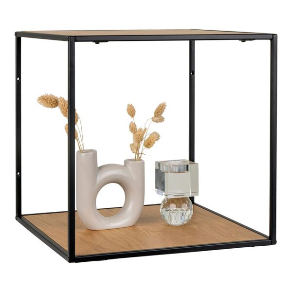House Nordic Wall Shelf Avery 36x36x36 cm Oak and Black