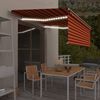 vidaXL Manual Retractable Awning with Blind&LED 4.5x3m Orange&Brown