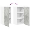 vidaXL Hanging Cabinet Concrete Grey and White 40 x 31 x 80 cm
