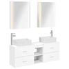 vidaXL Bathroom Furniture Set 5 pcs White Engineered Wood and Glass