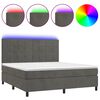 vidaXL Box Spring Bed with Mattress&LED Dark Grey 160x200 cm Velvet