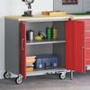 vidaXL Workshop Bench with Shelf Red and Grey 75 x 45 x 85 cm