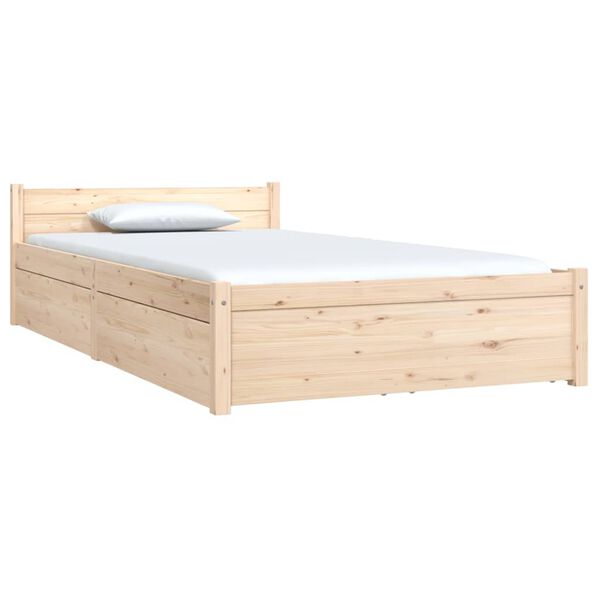 vidaXL Bed Frame without Mattress with Drawers 100x200 cm (815034+814989)