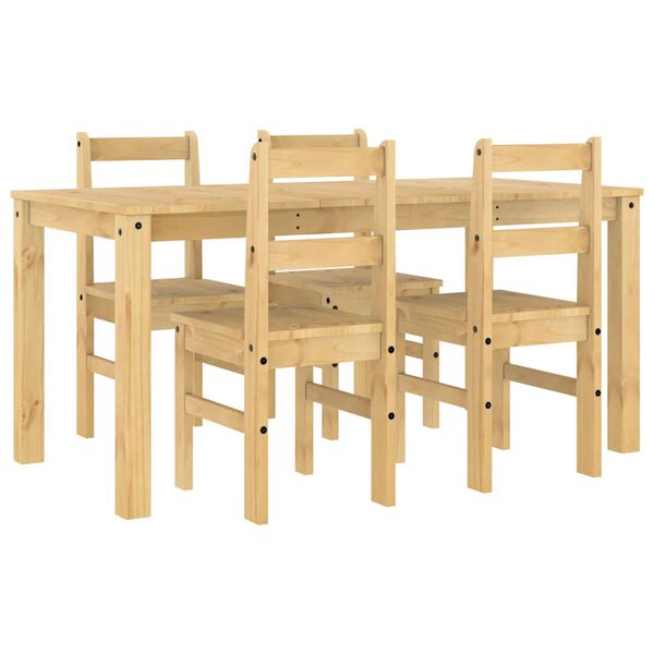 vidaXL 5 Piece Dining Set Panama Solid Wood Pine