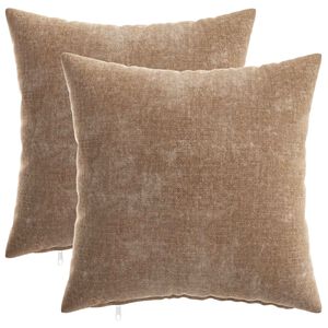 vidaXL Cushion Cover 2 pcs HEERLEN Brown 35 x 35 cm Chenille Fabric