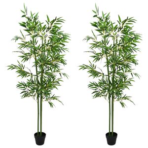 vidaXL Artificial Bambo Tree 2 pcs Green 60 x 18 x 190 cm